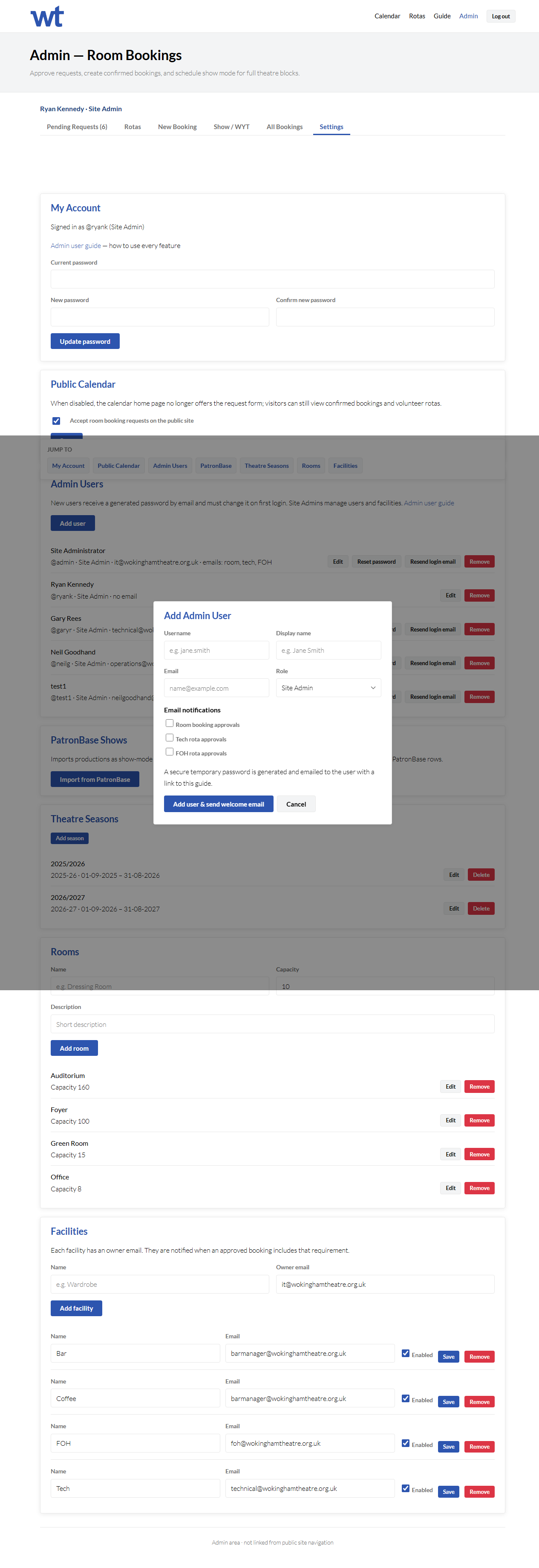 Add user dialog