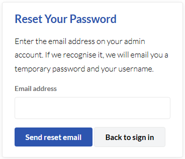 Reset your password form