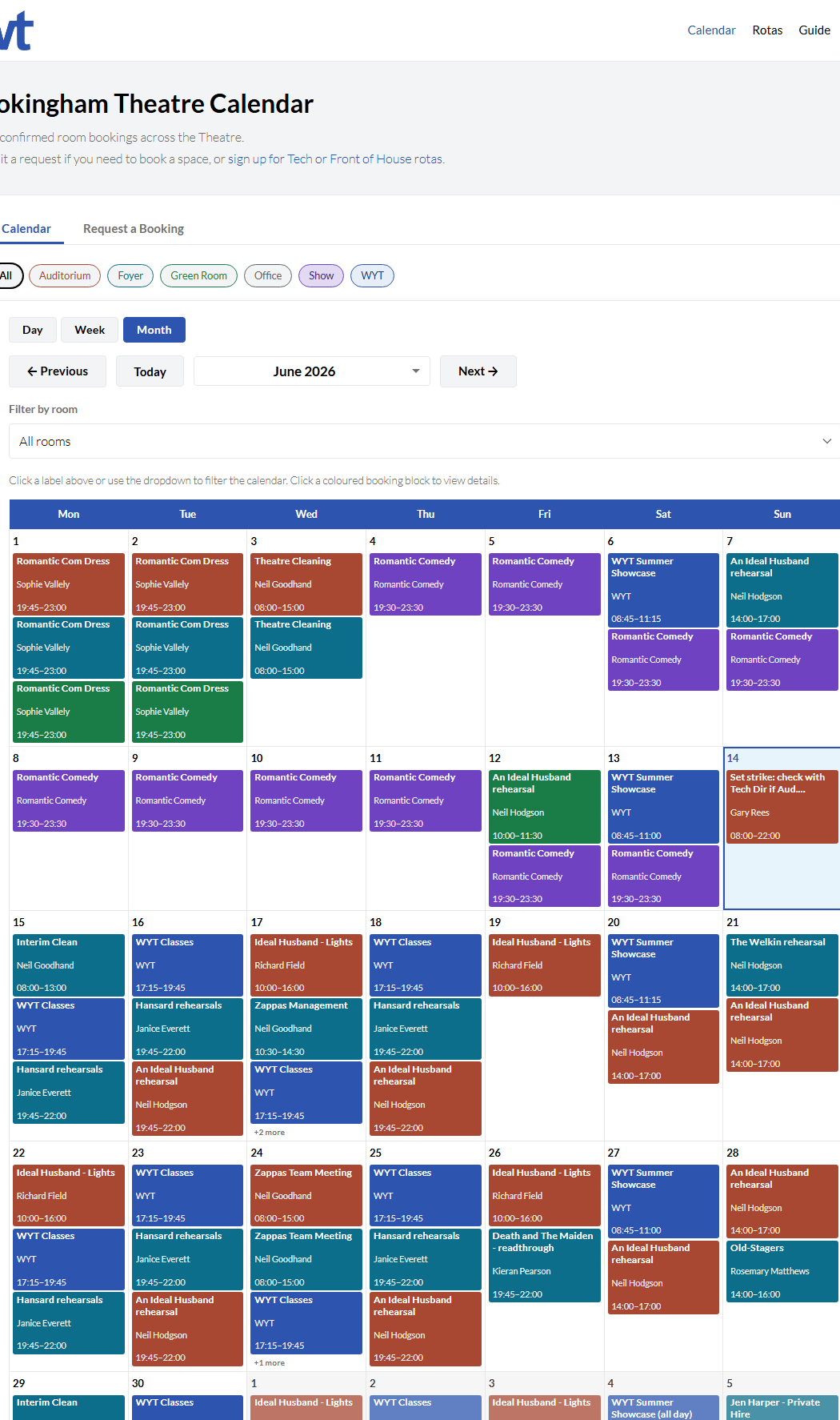 Public calendar month view