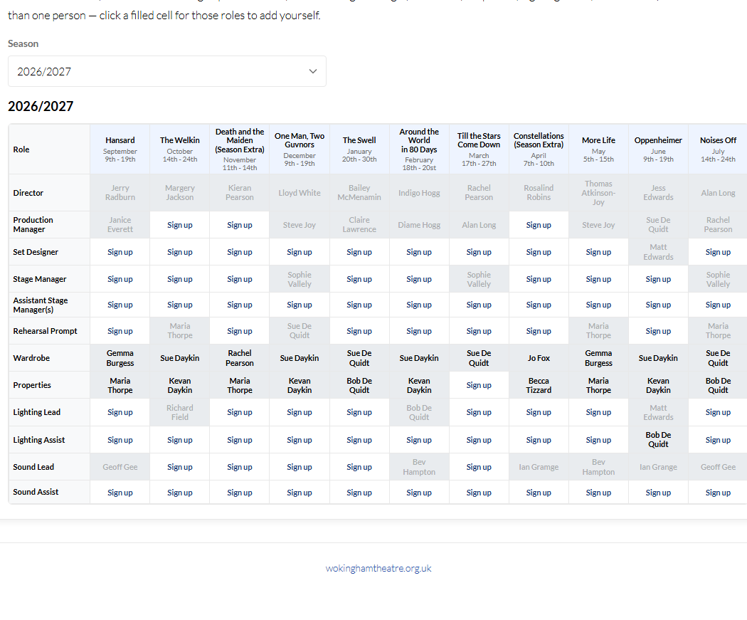 Public Tech rota grid